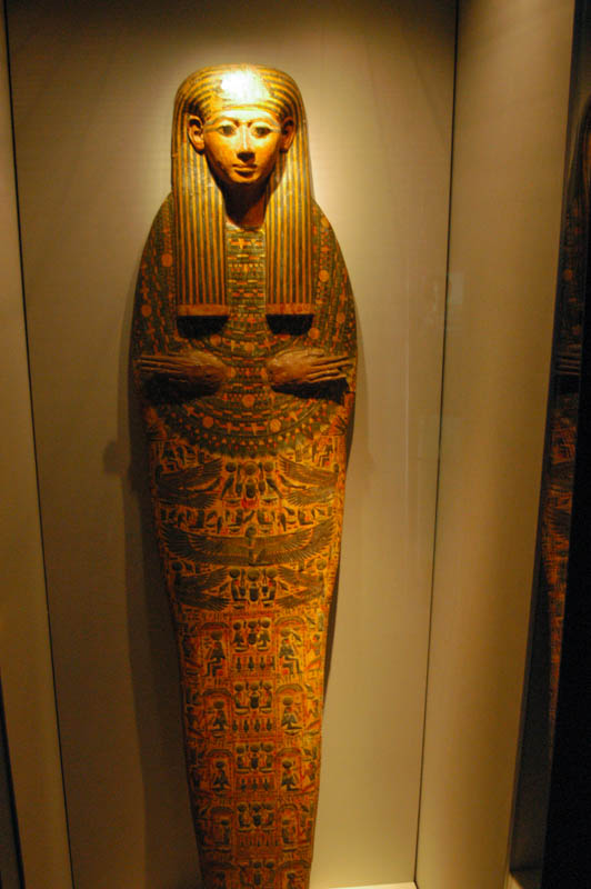 a lovely sarcophagus of a woman -- sans mummy, though