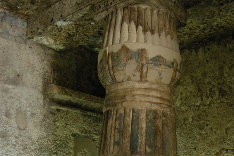 Top of an elaborate papyrus column in the tomb