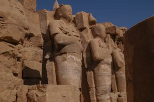 Painted mummiform columns at Karnak