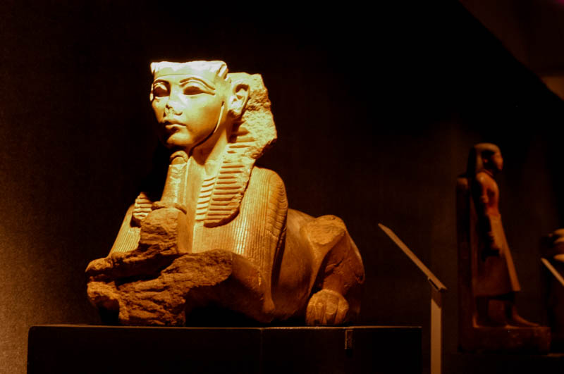A small lion-sphinx wearing a king's crown