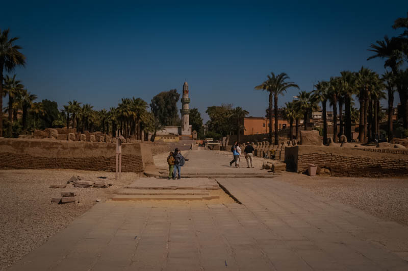 Along the axis of the temple, most of the path is still paved