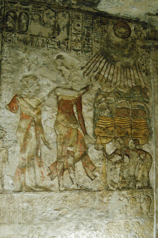 Scene of Akhenaten and Nefertiti, in the northern tombs