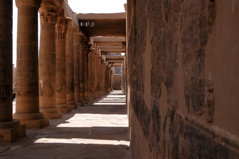 A reconstructed gallery in the courtyard