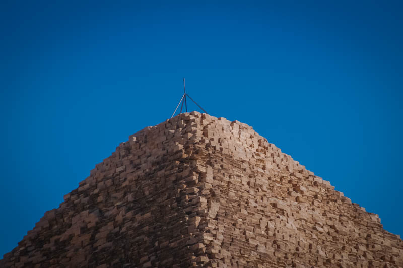 The "actual point" of the Great Pyramid at Giza