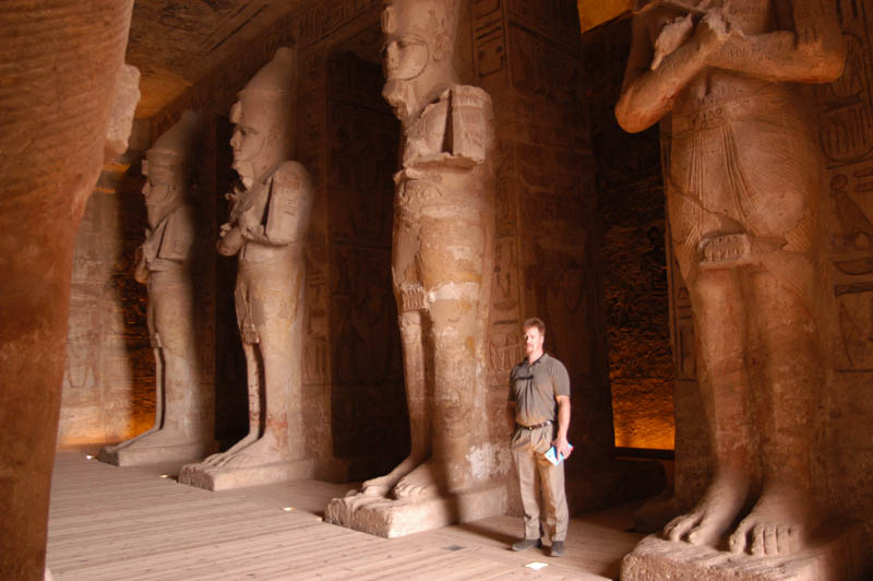 Mark in the main gallery of the Temple of Ramses II