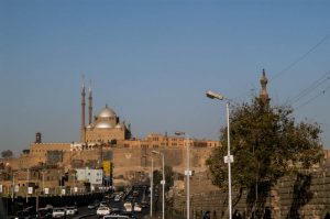 Down the freeway into Cairo, towards the Alabaster mosque