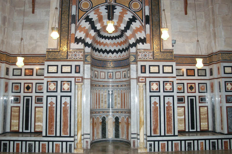 Spectacular multi-color marble inlays on the tomb