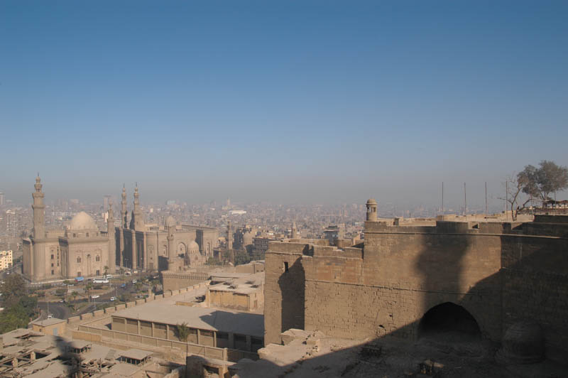 Looking down on the mosque from the citadel