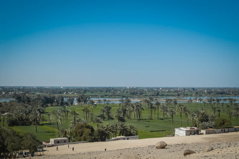 View over the Nile Valley from the cliffs at Beni Hassan