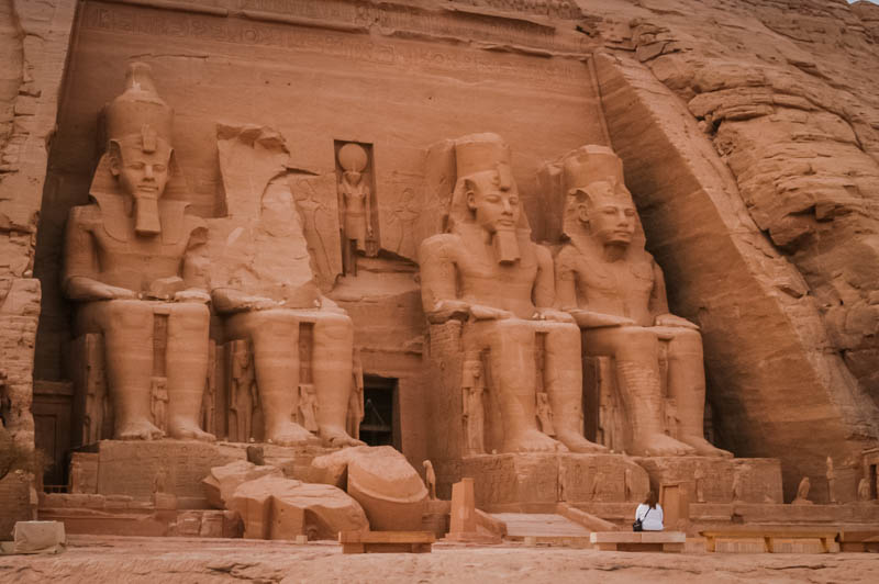 The Temple of Ramses at Abu Simbel -- and me, very small