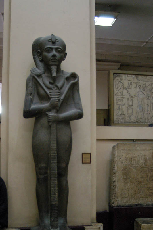Statue of a son (probably of Ramesses) with the childhood lock of hair