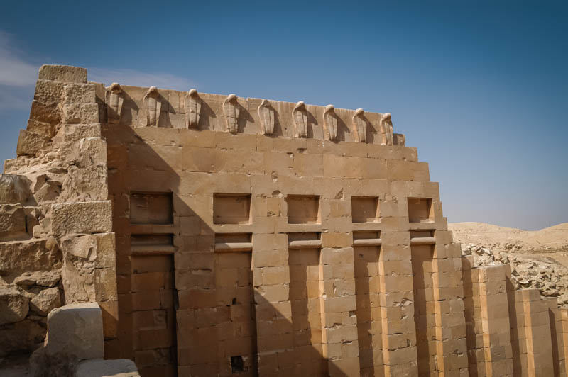 Djoser's Great Court wall, with a frieze of cobras, Saqqara