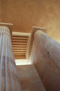 Columns and ceiling mimicking wood beams, Saqqara