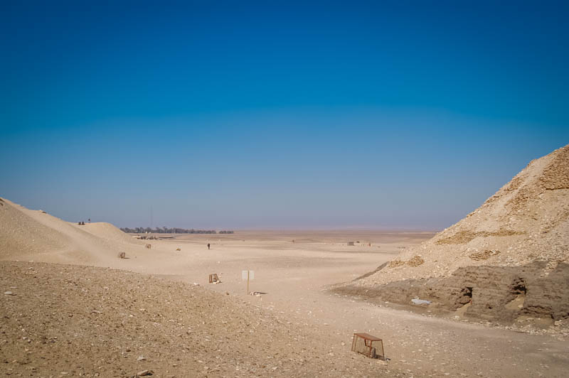 The plain near Meidum (on the left, mastaba on the right)