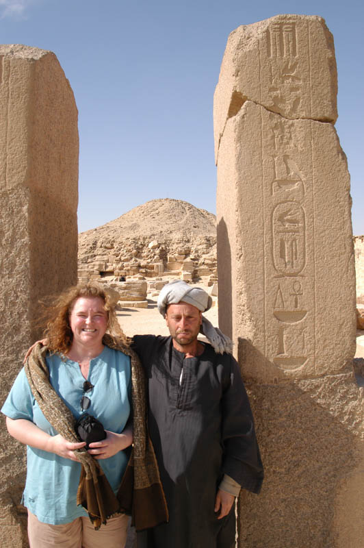 Me and our erstwhile guide (he did smile much more!) in Saqqara