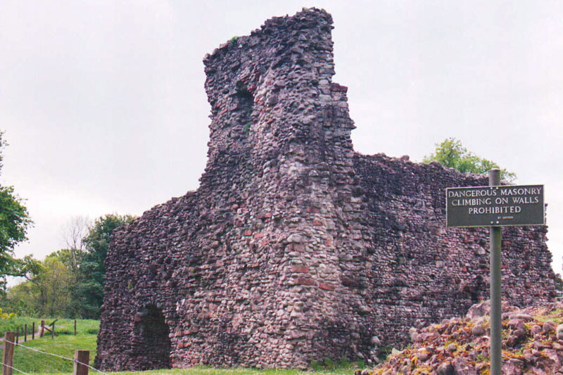 the ruinous tower still stands, but is very dangerous