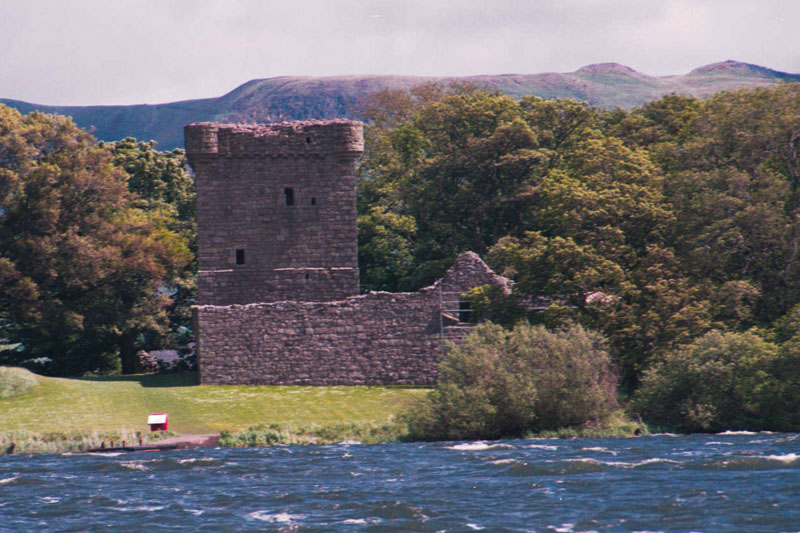 the castle sits on a tiny island in the middle of the loch