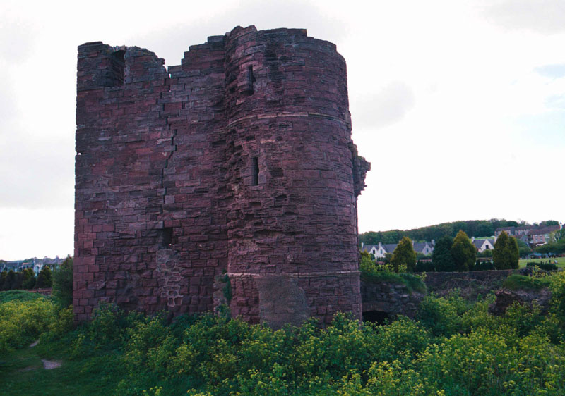 Remains of a round tower on the rear of the main towerhouse