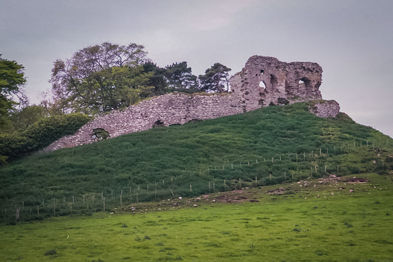 The tower and outer wall from the road